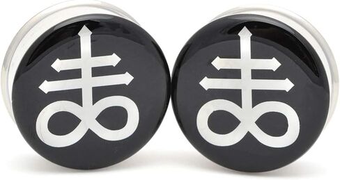 Mystic Metals Body Jewelry Large Gauge Leviathan Cross Style 2 Picture Plugs - Sold As a Pair in Kuwait