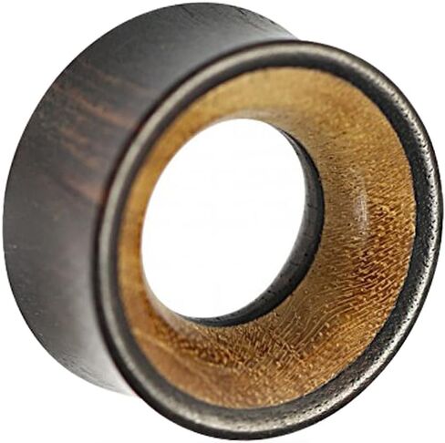 Pair 00g (10mm) to 1 (25mm) Organic wood with steel logo plug MoDTanOiz in Kuwait