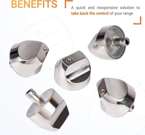 WB03X32194 Cooktop Burner Knob Kit Premium Replacement Part by Canamax - Compatible with GE Stove/Range - Replaces AP6837585, WB03T10320, WB03T10329, WB03X25889 - Pack of 5 in Saudi Arabia