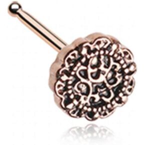 Covet Jewelry Rose Gold Mandela Filigree Icon Nose Stud Ring in Saudi Arabia
