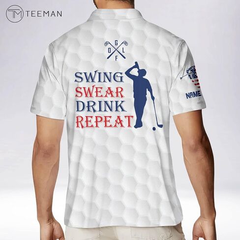 TEEMAN Personalized Fun Golf Shirts for Men, Crazy Golf Shirts for Men, Golf Shirt Short Sleeve Polo for Team in Kuwait