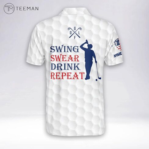 TEEMAN Personalized Fun Golf Shirts for Men, Crazy Golf Shirts for Men, Golf Shirt Short Sleeve Polo for Team in Kuwait