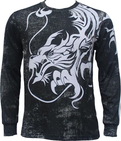 UN92 Dragon Gate Long Sleeve T-Shirts, Black in Saudi Arabia