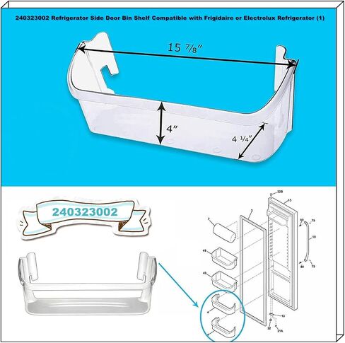 EAGLEGGO Compatible Bottom Door Bin for Frigidaire LGUS2642LF2, Frigidaire FGUS2642LF0, Frigidaire FRS26KF6EMD, Frigidaire FRS26H7CB3 Refrigerator in Saudi Arabia