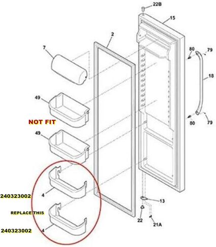 EAGLEGGO Compatible Bottom Door Bin for Frigidaire LGUS2642LF2, Frigidaire FGUS2642LF0, Frigidaire FRS26KF6EMD, Frigidaire FRS26H7CB3 Refrigerator in Saudi Arabia