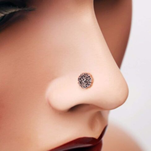 Covet Jewelry Rose Gold Mandela Filigree Icon Nose Stud Ring in Saudi Arabia