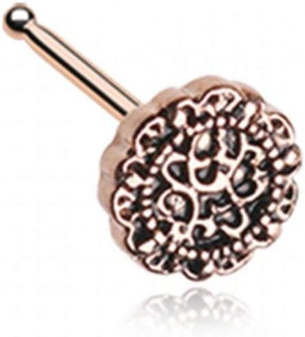 Covet Jewelry Rose Gold Mandela Filigree Icon Nose Stud Ring in Saudi Arabia