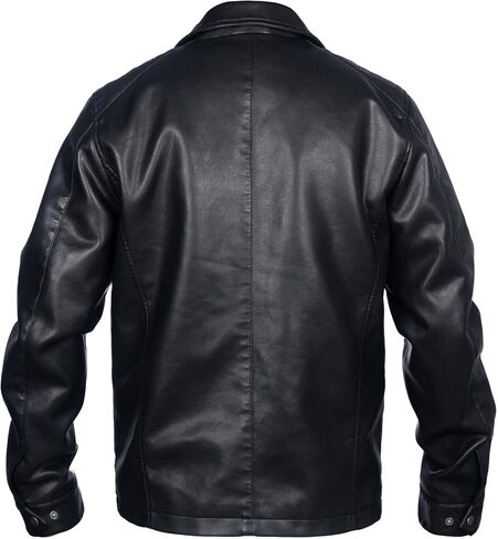 Mens Faux Leather Jacket, Padded Windbreaker, Motorcycle Biker Bomber Coat with Hood in Saudi Arabia