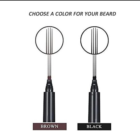 Beard Filler Pen Kit Shape Fill and Edge all at once Last All Day 4 Tip Pen W Brush Waterproof and Sweatproof (Black V2) in Saudi Arabia