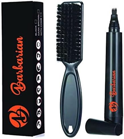 Beard Filler Pen Kit Shape Fill and Edge all at once Last All Day 4 Tip Pen W Brush Waterproof and Sweatproof (Black V2) in Saudi Arabia