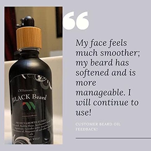 CWHaircare Black Beard beard elixir is an all natural beard growth product that conditions, softens, grows, helps to prevent razor bumps, also adds a beautiful healthy shine and it smells AMAZING!!!  in Saudi Arabia