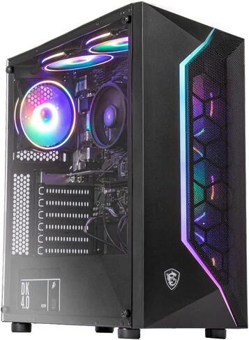 MXZ Desktop Gaming Computer Home&Office PC R5 5600G,16GB DDR4 3200, 500GB NVME M2 SSD,6 RGB Fans, WiFi & Win 10 Pro 64-bit Ready(Ryzen 5 5600G) in Kuwait