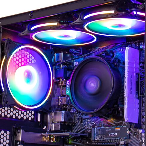 MXZ Desktop Gaming Computer Home&Office PC R5 5600G,16GB DDR4 3200, 500GB NVME M2 SSD,6 RGB Fans, WiFi & Win 10 Pro 64-bit Ready(Ryzen 5 5600G) in Kuwait