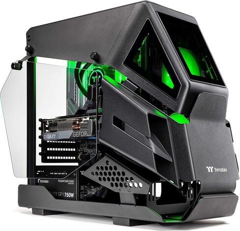 جهاز كمبيوتر حراري للألعاب LCGS AH-380 AIO مبرد سائل (AMD RYZEN 5 3600XT 6-core, ToughRam DDR4 3600Mhz ذاكرة RGB، RTX 3080 10GB، 1TB M.2، ويندوز 10 هوم) AHT2-B550-A38-LCS، أسود in Saudi Arabia