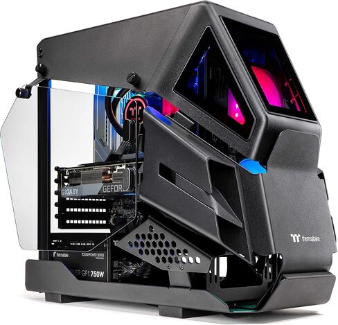 جهاز كمبيوتر حراري للألعاب LCGS AH-380 AIO مبرد سائل (AMD RYZEN 5 3600XT 6-core, ToughRam DDR4 3600Mhz ذاكرة RGB، RTX 3080 10GB، 1TB M.2، ويندوز 10 هوم) AHT2-B550-A38-LCS، أسود in Saudi Arabia