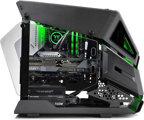 جهاز كمبيوتر حراري للألعاب LCGS AH-380 AIO مبرد سائل (AMD RYZEN 5 3600XT 6-core, ToughRam DDR4 3600Mhz ذاكرة RGB، RTX 3080 10GB، 1TB M.2، ويندوز 10 هوم) AHT2-B550-A38-LCS، أسود in Saudi Arabia
