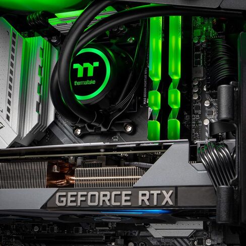 جهاز كمبيوتر حراري للألعاب LCGS AH-380 AIO مبرد سائل (AMD RYZEN 5 3600XT 6-core, ToughRam DDR4 3600Mhz ذاكرة RGB، RTX 3080 10GB، 1TB M.2، ويندوز 10 هوم) AHT2-B550-A38-LCS، أسود in Saudi Arabia