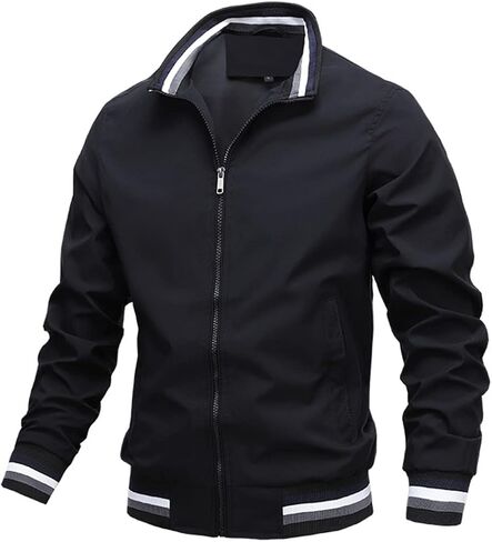 Banana Bucket Men's Bomber Jackets Lightweight Windbreaker Windproof Casual Jacket Outwear in Kuwait