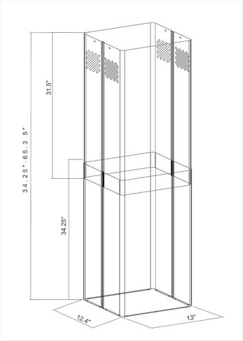 Winflo Stainless Steel Chimney Extension (up to 11ft. Ceiling) for Winflo Island Mount Range Hood (upper and lower piece set) in Saudi Arabia