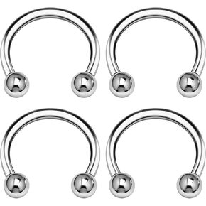 KJM FASHION 4 قطع حلق حدوة حصان الكرة الغضروف الحاجز الحاجز الأنف الرزمة أقراط الحاجب ثقب المجوهرات اختيار الحجم واللون in Kuwait
