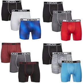 HEAD Mens Underwear -Boxer Briefs, Briefs or String Bikinis Performance or Cotton Stretch 12-Pack Tagless S-5XL in Saudi Arabia