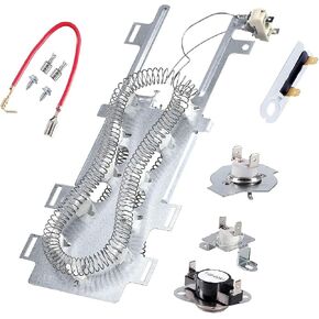 Dryer Heating Element Replace For Maytag MEDB850WQ0 MEDB850WQ1 MEDB850WR0 MEDB850WR1 MEDB850YG0 MEDB850YG1 MEDB850YG2 MEDB850YW0 MEDB850YW1 MEDB850YW2 MEDB880BW0 MEDB950YG0 MEDE300VF2 With Thermostat in Kuwait