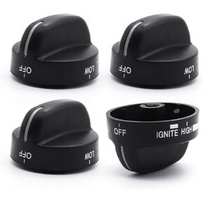 4 قطع بديلة لموقد الغاز WP8273103 AP6012363 - مقبض موقد الغاز - استبدال مقابض التحكم في الموقد السطحي للطهي - أسود in Kuwait