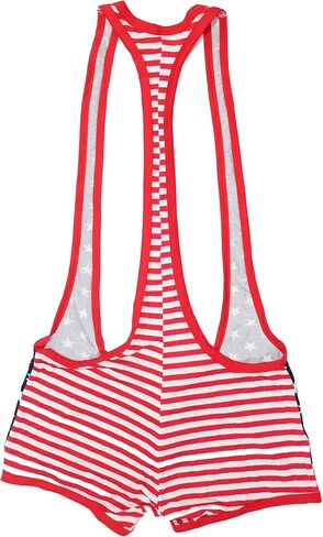Sunnymorn Leotard Singlet Bodysuit Bodysuit للرجال سراويل رياضية بنمط علم الولايات المتحدة الأمريكية، أحمر in Saudi Arabia