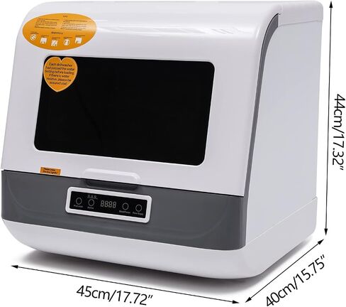 Portable Countertop Dishwasher, Mini Dishwasher with 5L Built-in Water Tank, 4 Programs, 30-50 minutes Washing Time, High-Temp&Air-Dry Function, 1200W Dishwasher for Apartments&RVs (White) in Kuwait