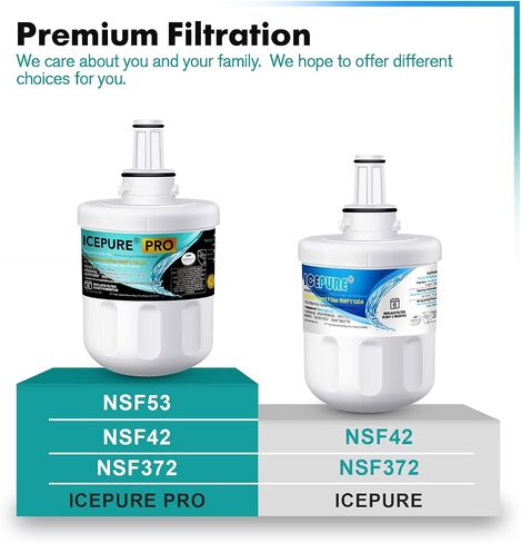 ICEPURE PRO NSF 53&42 Certified DA29-00003G Replacement for Samsung DA29-00003B DA29-00003A, Aqua-Pure Plus DA29-00003D DA29-00003F DA97-06317A, HAFCU1, WF289, WSS-1, Refrigerator Water Filter 2PACK in Saudi Arabia