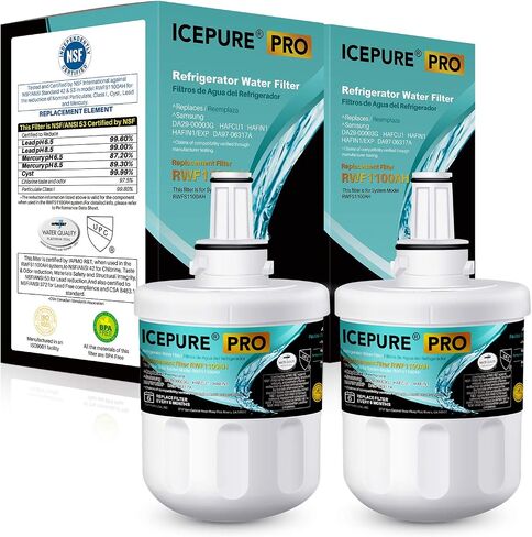 ICEPURE PRO NSF 53&42 Certified DA29-00003G Replacement for Samsung DA29-00003B DA29-00003A, Aqua-Pure Plus DA29-00003D DA29-00003F DA97-06317A, HAFCU1, WF289, WSS-1, Refrigerator Water Filter 2PACK in Saudi Arabia