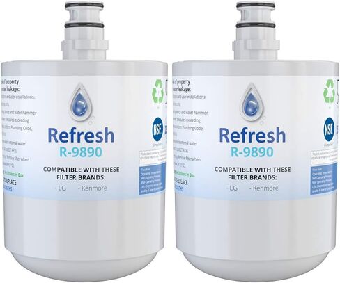 Refresh Replacement Refrigerator Water Filter Compatible with LG LT500P, 5231JA2002A, 5231JA2002A-S, ADQ72910901, ADQ72910902, ADQ72910907 and Kenmore 46-9890 Refrigerator Water Filter (2 Pack) in Saudi Arabia