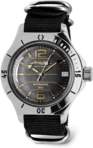 VOSTOK | Classic Amphibian Automatic Self-Winding Russian Diver Wrist Watch | WR 200 m | Amphibia 120697 | Fashion | Business | Casual Men's Watches in Kuwait