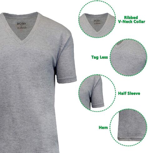 Galaxy by Harvic Mens 3-Pack, 6-Pack and 9-Pack V-Neck Undershirts in Kuwait