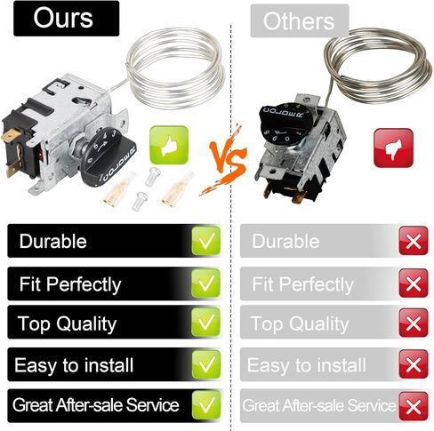 New Upgraded 988284 800382 Temperature Control Kit [Patent Pending] 077B6856 Compatible with True Refrigerator OEM Parts 8101169 Knob Fridge Thermostat in Saudi Arabia