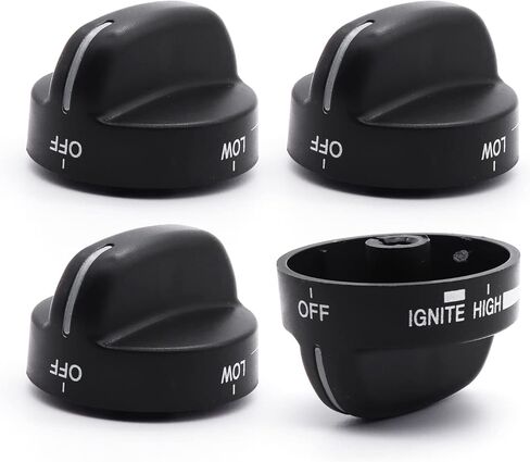 4 قطع بديلة لموقد الغاز WP8273103 AP6012363 - مقبض موقد الغاز - استبدال مقابض التحكم في الموقد السطحي للطهي - أسود in Kuwait