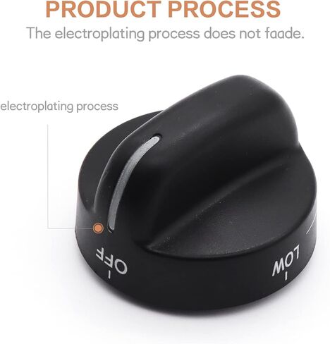 4 قطع بديلة لموقد الغاز WP8273103 AP6012363 - مقبض موقد الغاز - استبدال مقابض التحكم في الموقد السطحي للطهي - أسود in Kuwait