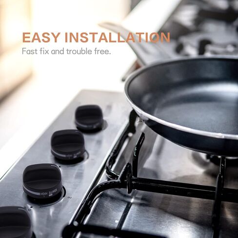 4 قطع بديلة لموقد الغاز WP8273103 AP6012363 - مقبض موقد الغاز - استبدال مقابض التحكم في الموقد السطحي للطهي - أسود in Kuwait