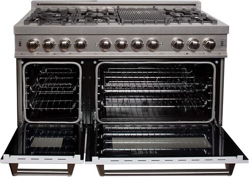 ZLINE 48 in. Professional Dual Fuel Range in Snow Stainless with White Matte Door (RAS-WM-48) in Saudi Arabia