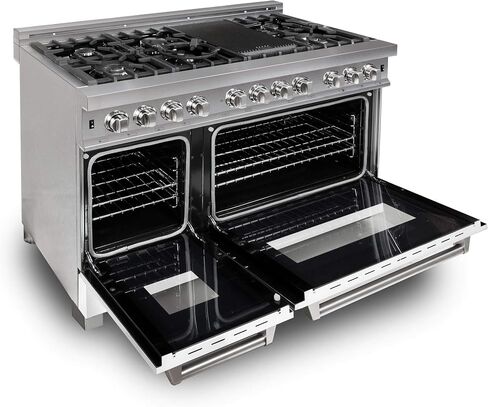 ZLINE 48 in. Professional Dual Fuel Range in Snow Stainless with White Matte Door (RAS-WM-48) in Saudi Arabia