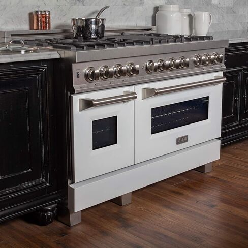 ZLINE 48 in. Professional Dual Fuel Range in Snow Stainless with White Matte Door (RAS-WM-48) in Saudi Arabia