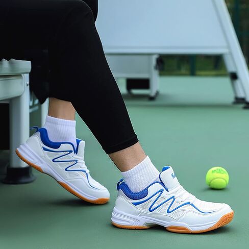 Feekwys Court Tennis Shoes for Men Pickleball with Arch Support Badminton Indoor Court Training Shoe Racketball Squash Volleyball Sneaker Shoes in Saudi Arabia