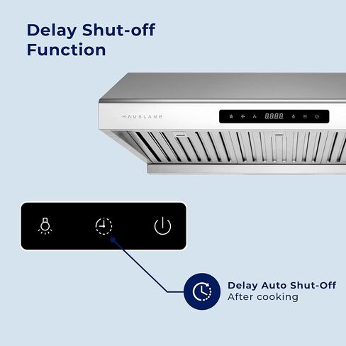 Hauslane | Chef Series 30" PS10 Under Cabinet Range Hood | PRO PERFORMANCE | Stainless Steel Electric Stove Ventilator | 3 Speed Exhaust Fan, Bright LED Lights & Delay Auto Shut-Off in Saudi Arabia