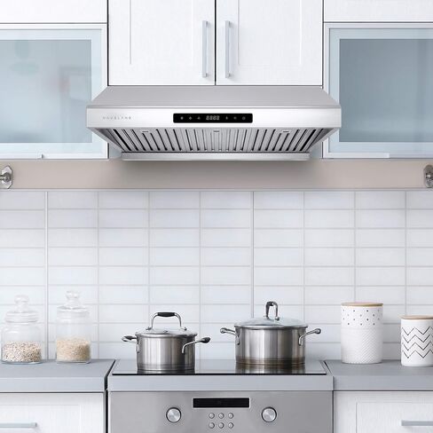 Hauslane | Chef Series 30" PS10 Under Cabinet Range Hood | PRO PERFORMANCE | Stainless Steel Electric Stove Ventilator | 3 Speed Exhaust Fan, Bright LED Lights & Delay Auto Shut-Off in Saudi Arabia