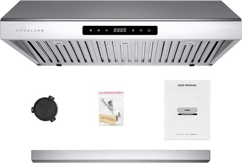 Hauslane | Chef Series 30" PS10 Under Cabinet Range Hood | PRO PERFORMANCE | Stainless Steel Electric Stove Ventilator | 3 Speed Exhaust Fan, Bright LED Lights & Delay Auto Shut-Off in Saudi Arabia
