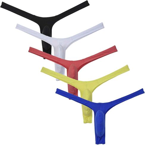OROCOJUCO Men Pouch Thong Sexy Low Rise T-back Spandex Underwear Mini Jockstrap Tanga Panties in Kuwait