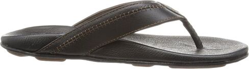OluKai Hiapo Men's Beach Sandals, Full-Grain Leather Flip-Flop Slides, Compression Molded Footbed & Comfort Fit, Enhanced Grip Soles in Saudi Arabia