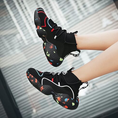 LIBINXIF Women's Men's Upper Light Breathable Fashion Non-Slip Sneakers Comfortable Walking Shoes Couple Shoes Sock Shoes Running Shoes Trainers Shoes Large Shoes in Kuwait