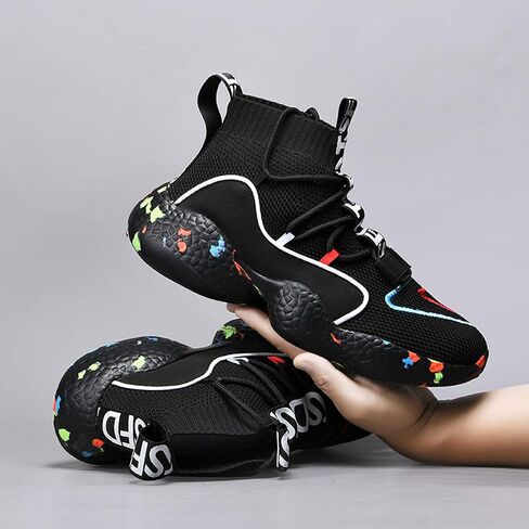LIBINXIF Women's Men's Upper Light Breathable Fashion Non-Slip Sneakers Comfortable Walking Shoes Couple Shoes Sock Shoes Running Shoes Trainers Shoes Large Shoes in Kuwait