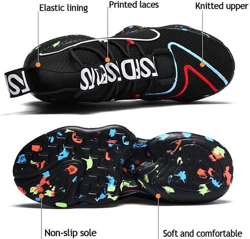 LIBINXIF Women's Men's Upper Light Breathable Fashion Non-Slip Sneakers Comfortable Walking Shoes Couple Shoes Sock Shoes Running Shoes Trainers Shoes Large Shoes in Kuwait